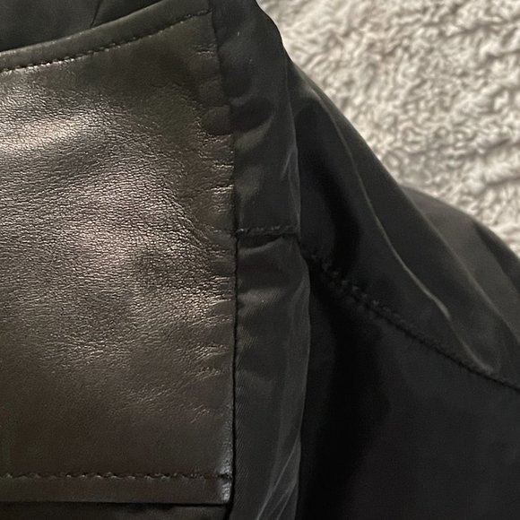 PRADA: Black, Tessuto Nylon & Leather Logo Hobo/Shoulder Bag (sv) - Picture 9 of 14